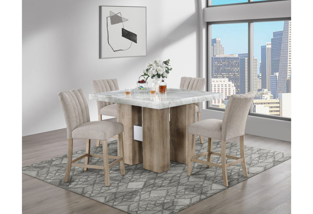 D04 Natural Bar Table With D8685 Beige-Nat Bar Stool