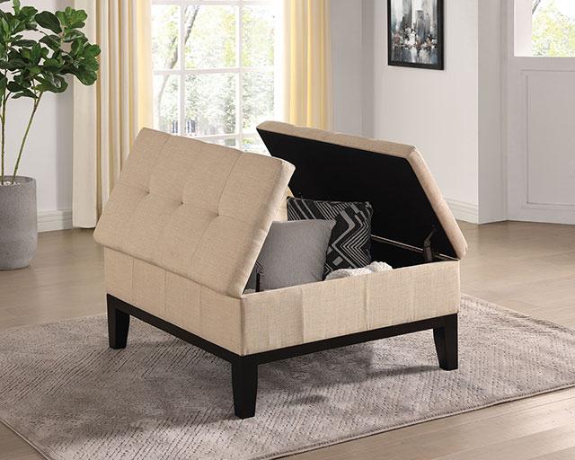 FAZIO Storage Ottoman, Beige