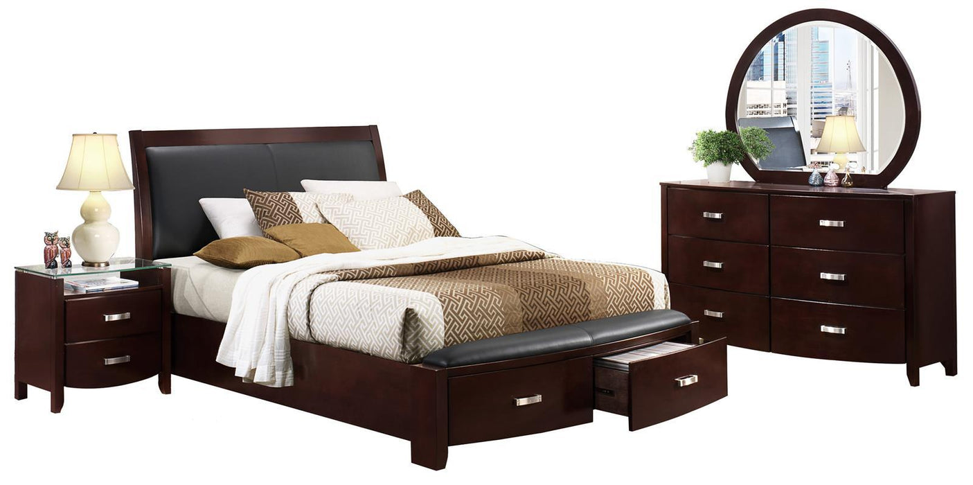 Lyric Queen Sleigh Storage Bed in Dark Espresso 1737NC-1