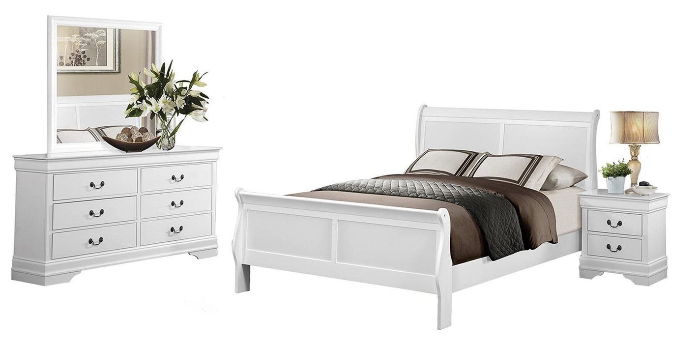 Mayville Queen Sleigh Bed in White