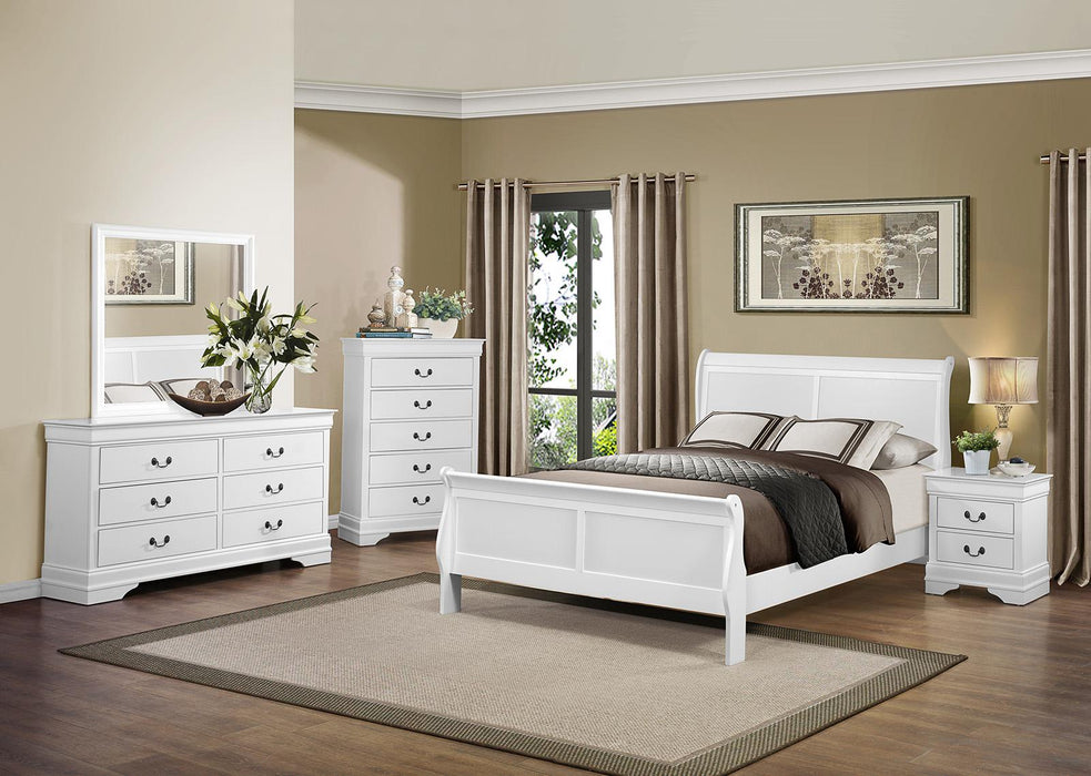 Mayville Queen Sleigh Bed in White