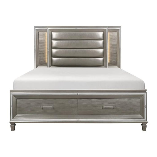 Tamsin Queen Upholstered Storage Bed in Silver Grey Metallic 1616-1* image