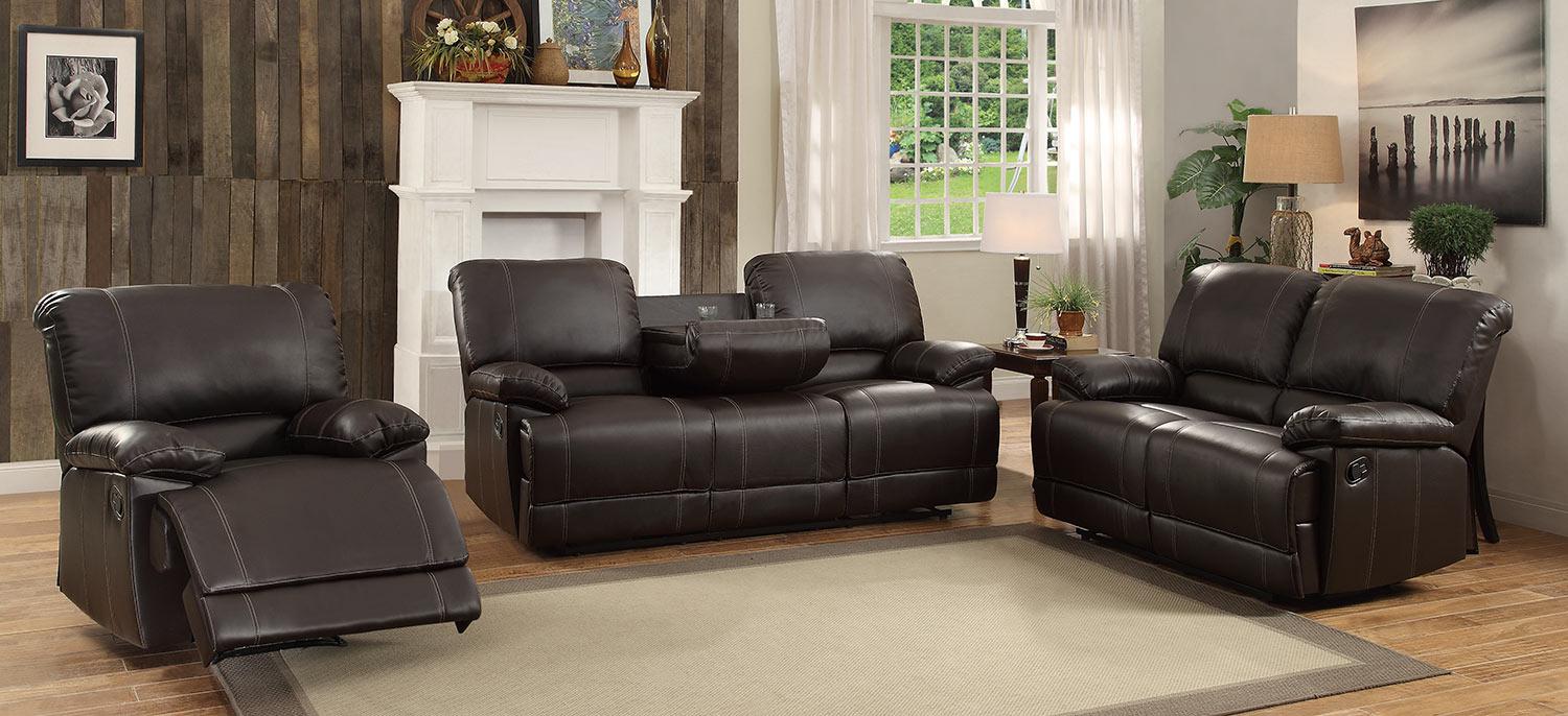 Cassville Double Reclining Sofa in Dark Brown 8403-3