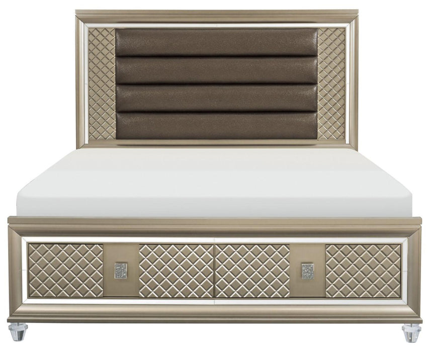 Loudon Queen Platform with Storage Bed in Champagne Metallic 1515-1*