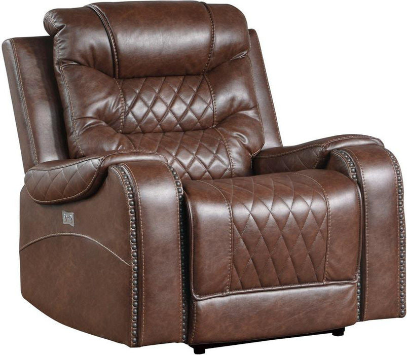 Putnam Power Reclining Chair in Brown 9405BR-1PW