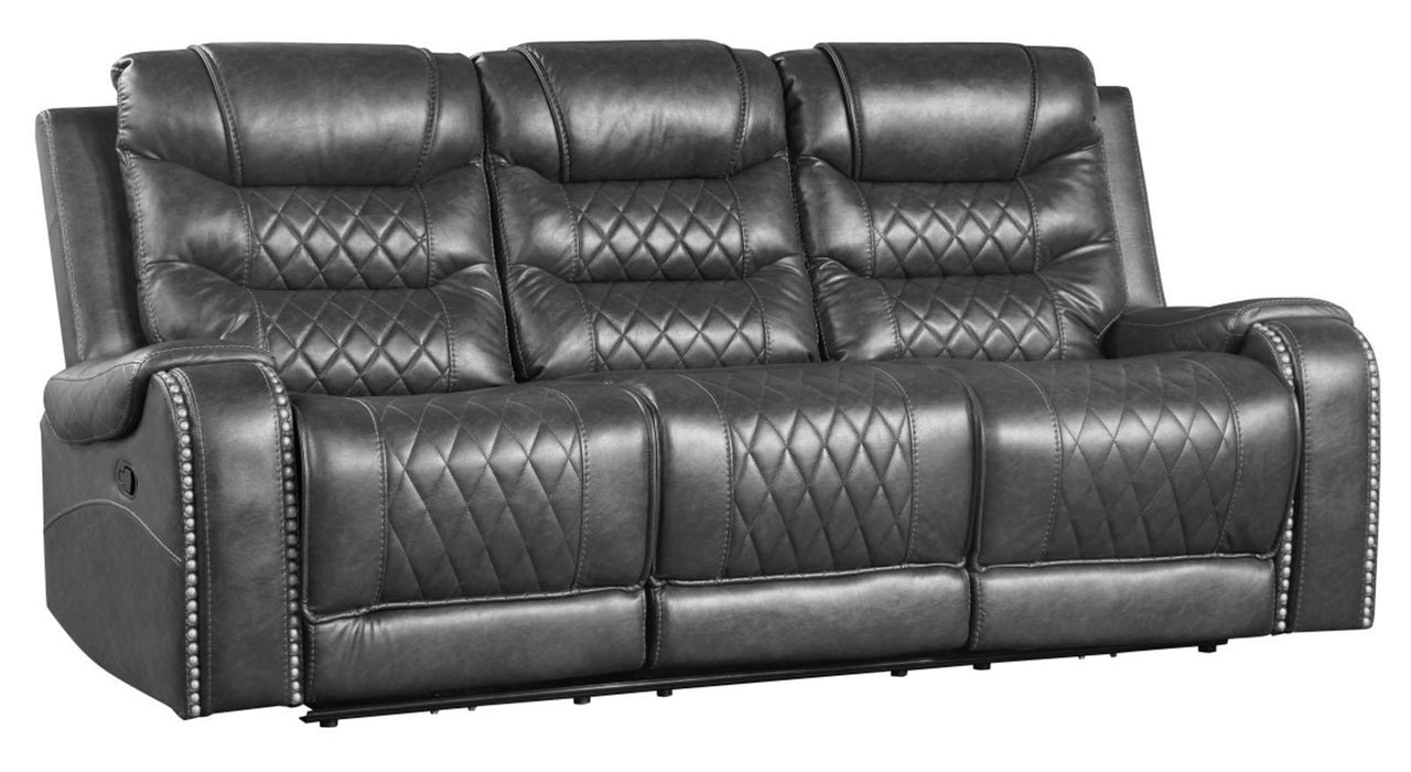 Putnam Power Double Reclining Sofa with Drop-Down in Gray 9405GY-3PW