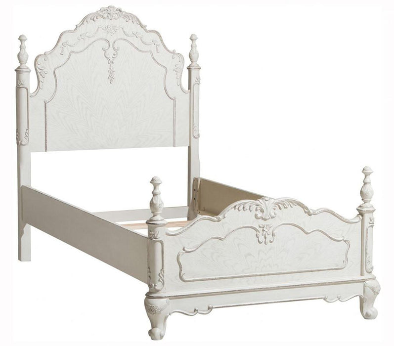 Cinderella Full Poster Bed in Antique White