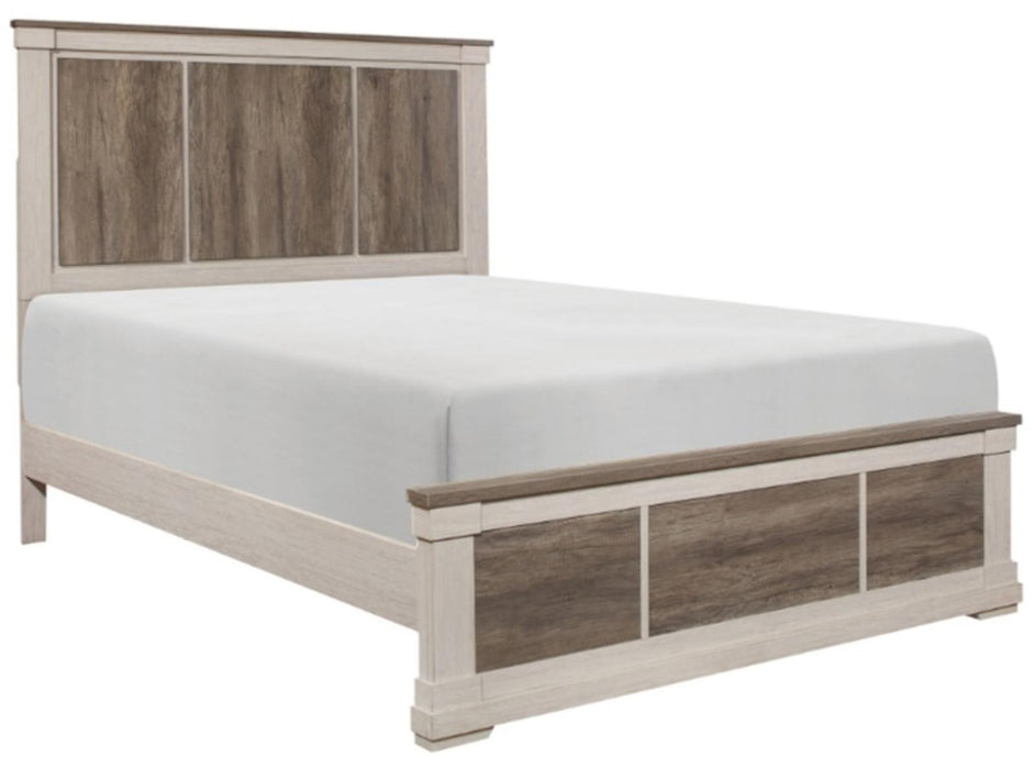 Arcadia Queen Panel Bed in White & Weathered Gray 1677-1*