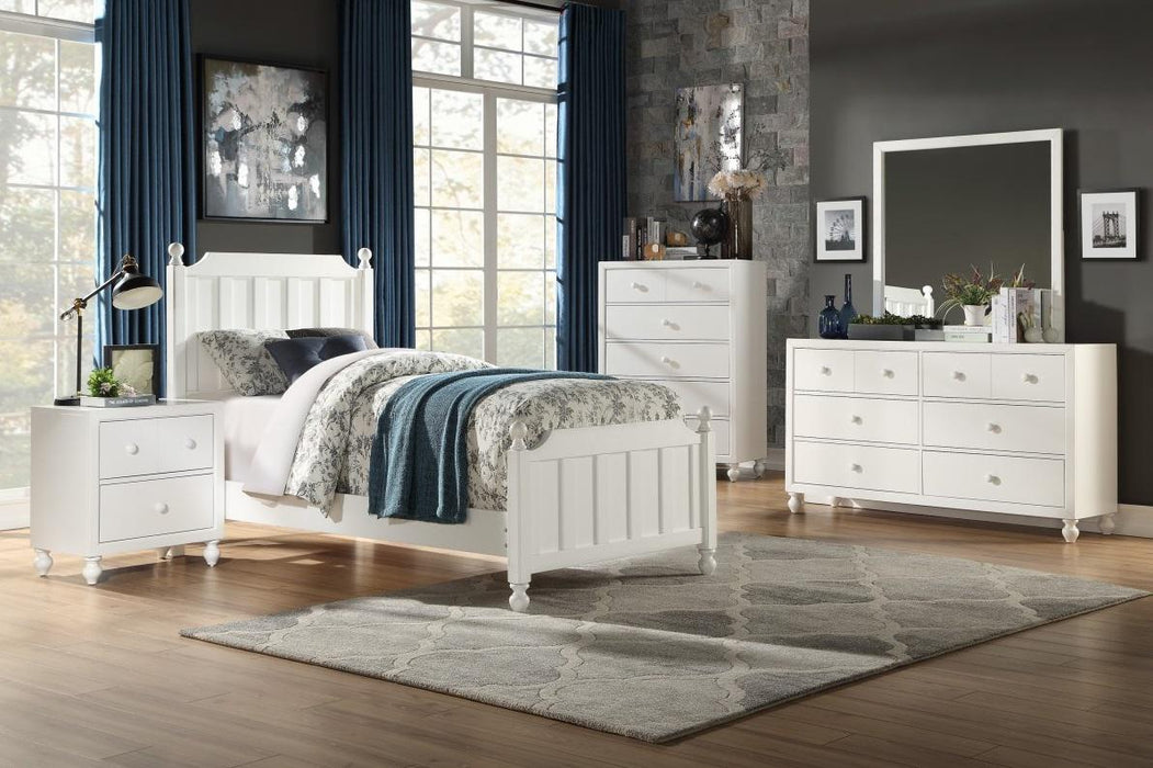 Wellsummer Twin Panel Bed in White 1803WT-1*